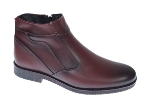 Ghete barbatesti bordeaux din piele naturala cu fermoar Rusay Office GKR61VIS