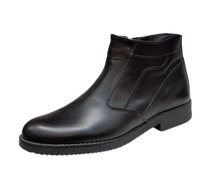 Ghete barbatesti negre din piele naturala cu fermoar Rusay Office GKR61N - Img 2