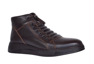 Ghete barbati casual din piele naturala, cu elastic, imblanite Maro GS414M - Img 5