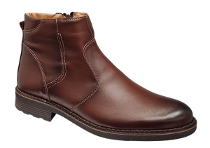 Ghete barbati casual din piele naturala cu fermoar imblanite GKR115M - Img 6