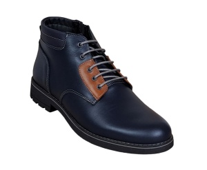 Ghete barbati casual, din piele naturala, cu siret, imblanite, bleumarin, GKR Imperium - GKR65BL - Img 5