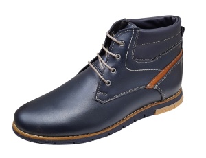 Ghete barbati casual, din piele naturala, cu siret, imblanite, GKR Rome - GKR64BL - Img 5