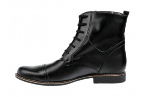 Ghete barbati casual din piele naturala, imblanite, model iarna, negru - GBOND2NC - Img 5