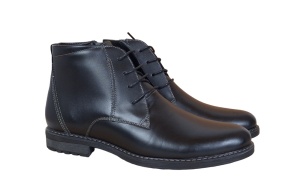 Ghete barbati casual, din piele naturala, imblanite, model iarna, negru, GF2071N2 - Img 2