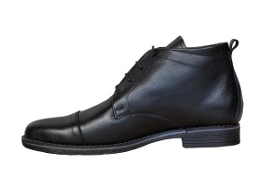 Ghete barbati din piele naturala casual, imblanite, Bond NEGRU - BOND1NBOX - Img 2