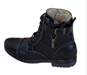 Ghete barbati, din piele naturala, imblanite, Negru Oxford - 2065NBOX - Img 6