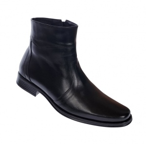Ghete barbati elegante din piele naturala negre cu fermoar G04NOU - Img 4