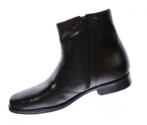 Ghete barbati office, elegante din piele naturala cu fermoar, Negru GMORISN - Img 4