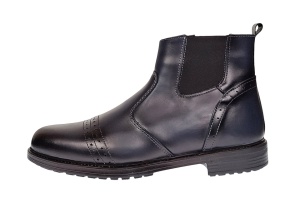 Ghete casual barbati din piele naturala (imblanite), Bleumarin, GKR28BLUE - Img 2