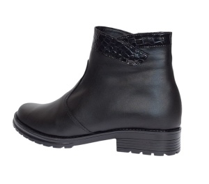 Ghete dama casual din piele naturala imblanite, Negru GD04N - Img 6