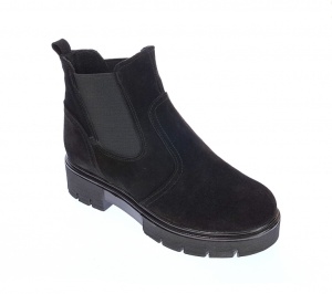 Ghete dama casual din piele naturala intoarsa culoare neagra Katy - Img 4