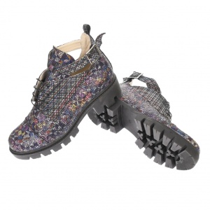 Ghete dama, casual, din piele naturala, multicolor - G213COLOR - Img 4