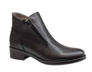 Ghete dama casual din piele naturala Nataly Negru Box