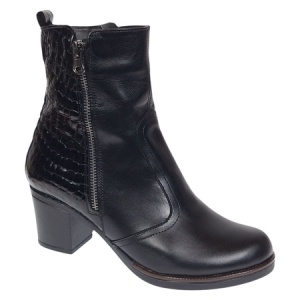 Ghete dama casual imblanite din piele naturala de culoare neagra GD206NBOX