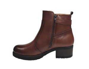 Ghete dama din piele naturala cu fermoar imblanite maro Maia - GD680MARO - Img 6