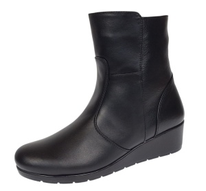 Ghete dama din piele naturala cu fermoar imblanite Orto Negre MVS77ORTO - Img 5