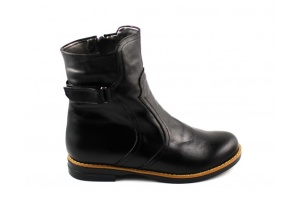 Ghete dama din piele naturala, cu fermoar si imblanite Emilly - G218N - Img 2