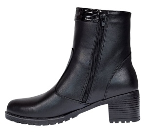 Ghete dama din piele naturala de culoare neagra imblanite Aisha MVS31XN - Img 5