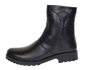 Ghete dama din piele naturala imblanite de culoare neagra MVS73N - Img 3