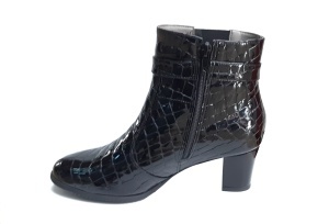 Ghete dama elegante negre din piele naturala croco - NA67CRN - Img 4