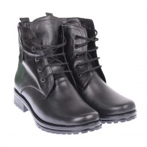 Ghete dama negre, imblanite, casual, elegante din piele naturala - BOC75N - Img 5
