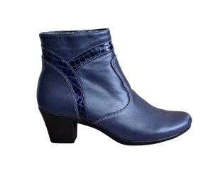 Ghetute dama din piele naturala, cu fermoar, bleumarin, MVS36BL - Img 2