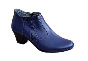 Ghetute dama din piele naturala, cu fermoar, bleumarin, MVS5BL - Img 5