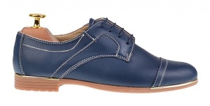Marimea 36, 37 Pantofi dama casual din piele naturala Bleumarin LP995BL - Img 5