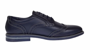 Marimea 41 Pantofi barbati casual din piele naturala bleumarin 411BLMBOX - Img 6