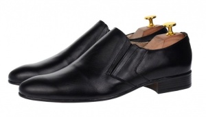 Marimea 42 Pantofi barbati cu elastic eleganti din piele naturala - Mod Negru - Img 2