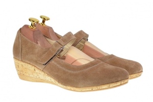 Oferta 35, 38, 40 - Pantofi dama casual din piele naturala intoarsa Bej LP38BEJVELUR - Img 3