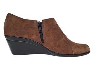 Oferta 37 Botine dama din piele naturala intoarsa Maro Brun cu platforme de 5 cm - Mira Velur - Img 5