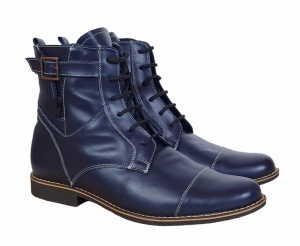 Oferta Ghete barbati casual din piele naturala imblanite Bleumarin - LGBOND2BL - Img 2