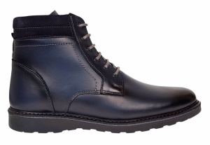 Oferta Ghete barbati sport casual din piele naturala cu siret si fermoar (imblanite) Corsa Blue - Img 2