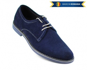 OFERTA marimea 37 , 40- Pantofi barbati, casual-eleganti, din piele naturala intoarsa,bleumarin - LPABLUVEL - Img 2