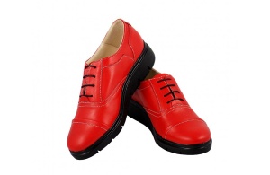 Oferta marimea 37, 40 - Pantofi dama rosii din piele naturala, cu platforme LRUT2R - Img 3