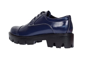 Oferta marimea 38 Pantofi dama casual din piele naturala platforme inalte Bleumarin - LP11BLM - Img 5