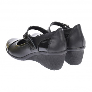 Oferta marimea 39 - Pantofi dama, casual, din piele naturala in combinatie cu piele lac, cu platforme de 5 cm - LP60NLAC - Img 5