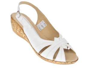 OFERTA MARIMEA 39 - Sandale dama, din piele naturala, alb, cu platforma de 4cm - LS52A