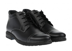 OFERTA MARIMEA 40 - Ghete barbati din piele naturala, imblanite, negre - L2079N