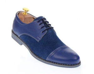 Oferta marimea 40 Pantofi barbati casual din piele naturala Albastru - L858A2 - Img 1