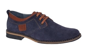 Oferta marimea 40 Pantofi barbati casual din piele naturala bleumarin 410BLEU