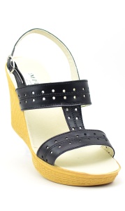 Oferta marimea 40 - Sandale dama, negre , din piele naturala box, cu platforme de 7 cm LS46NBOX - Img 5