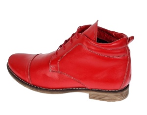 Oferta marimea 41 43- Ghete barbati din piele naturala casual, imblanite, Bond Rosu - LBOND1R - Img 6
