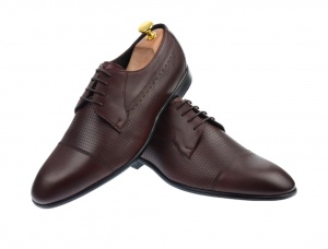OFERTA MARIMEA 41 - Pantofi barbati bordeaux, office, eleganti, cu siret, din piele naturala L709VIS - Img 5