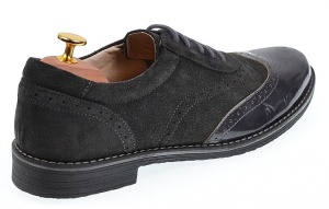 OFERTA MARIMEA 42, 43, 44 - Pantofi barbati eleganti din piele naturala, Gri inchis, L870LVG - Img 3
