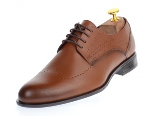 Oferta Pantofi barbati eleganti din piele naturala pe calapod lat, Maro SIR011M