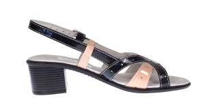 Oferta Sandale dama din piele naturala lacuita, negru nud Marimea 35 - Img 3