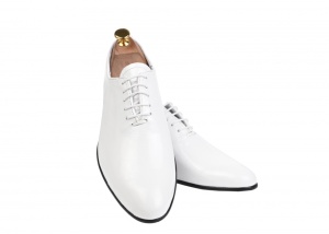 Pantofi barbati, albi, eleganti, din piele naturala box - MOD1ALBBOX - Img 2