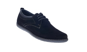 Pantofi barbati casual din piele naturala antilopa - Model Negru 338 VELN - Img 6